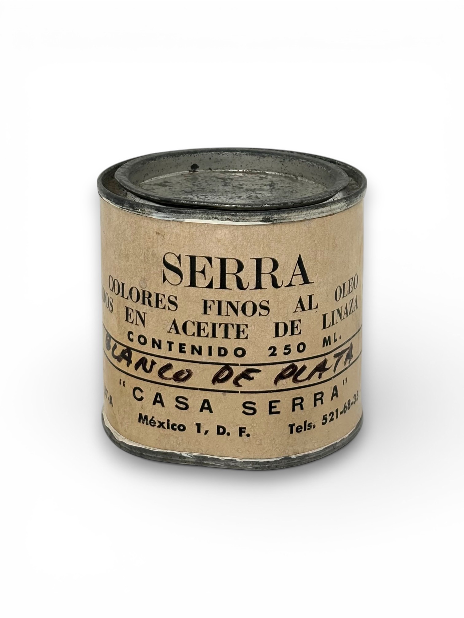 Bote de óleo blanco de plata